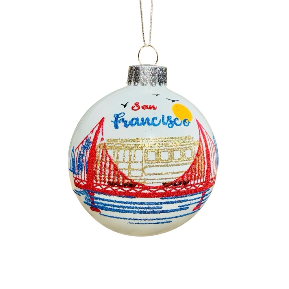 San Francisco Scenery Glass Ornament